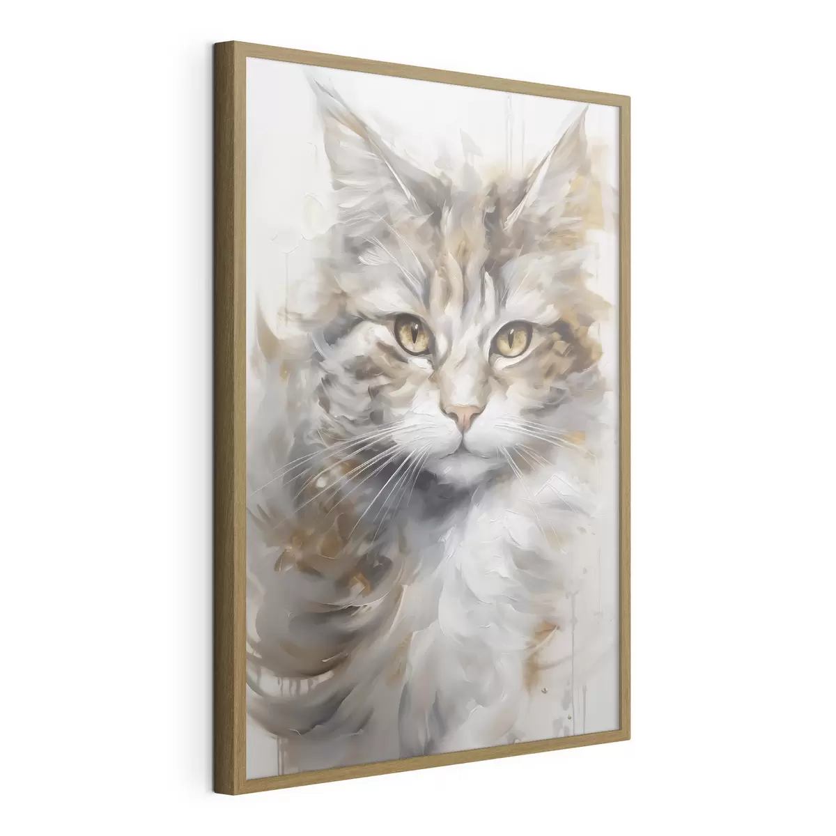 Poster Kat imitatie schilderij f46833