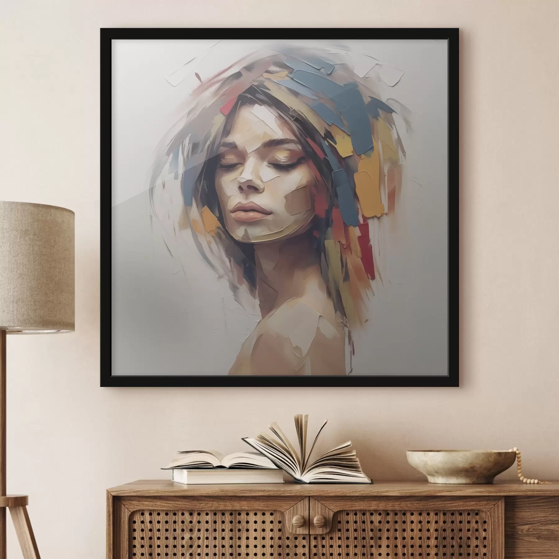 Fotobehang Abstract portret van een vrouw f46917