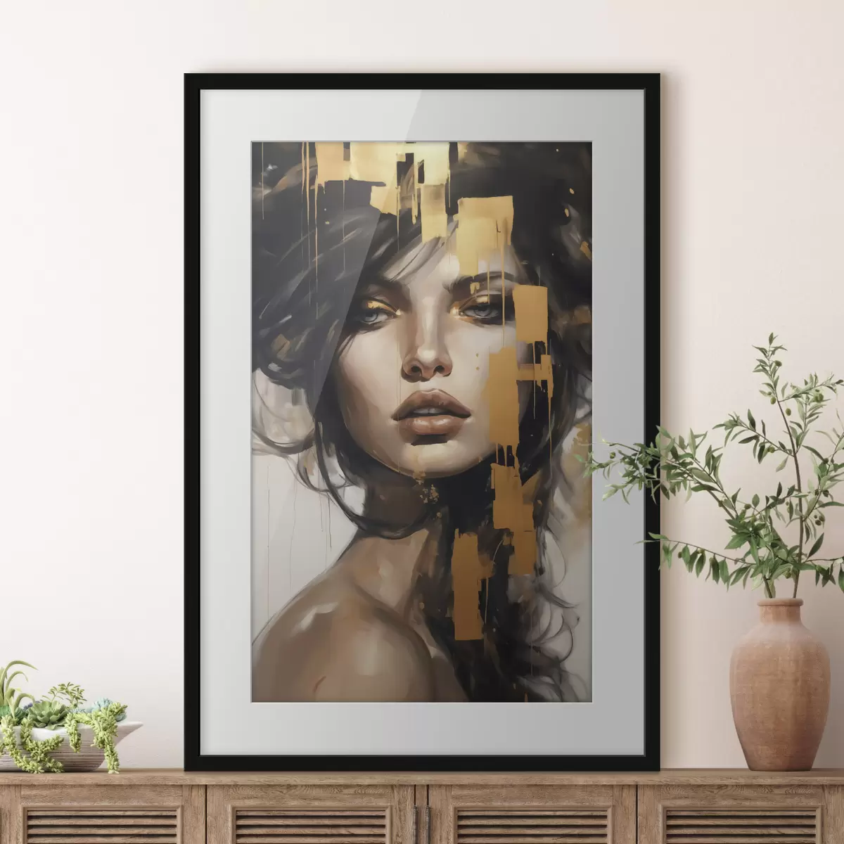 Poster Abstract portret van een meisje f46919