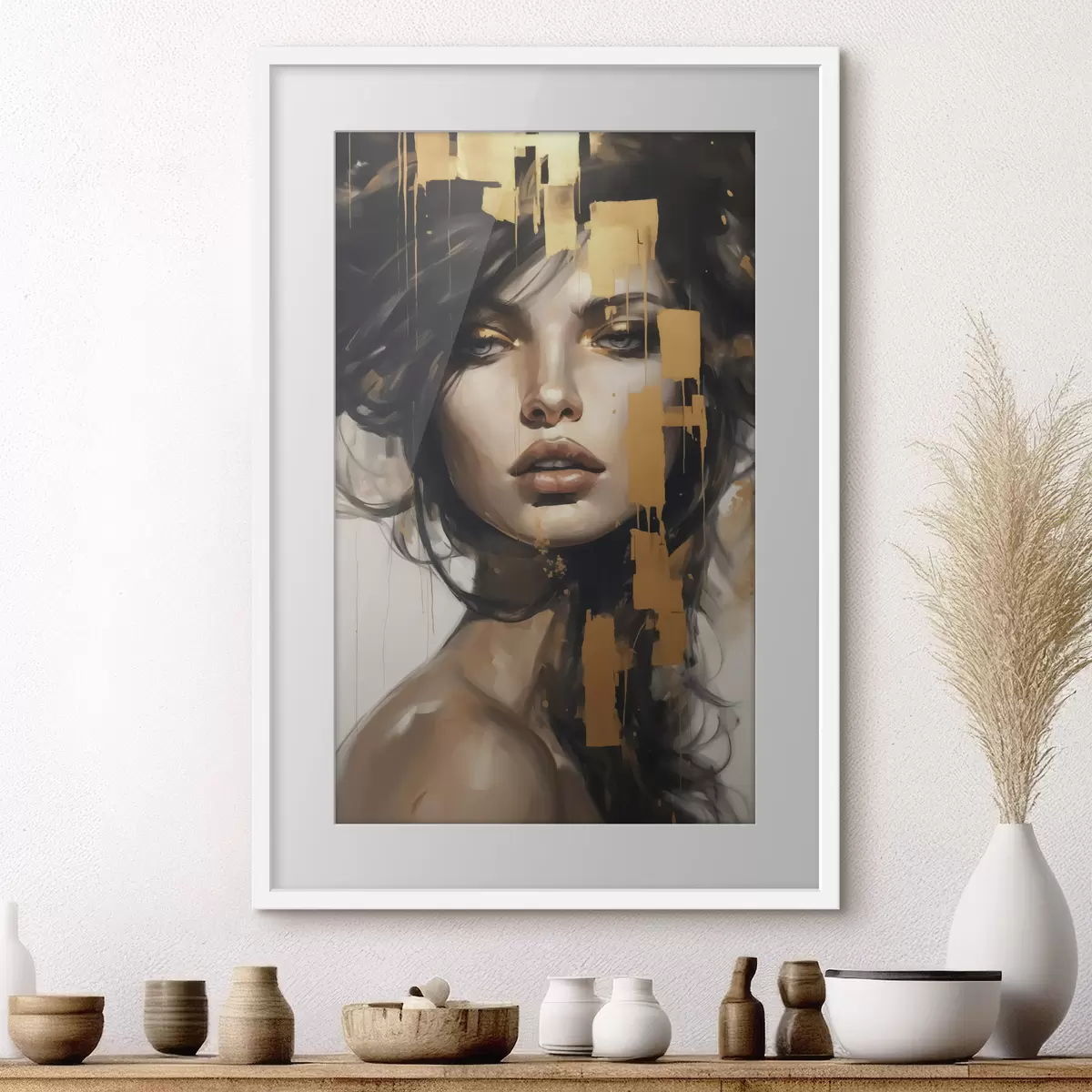 Poster Abstract portret van een meisje f46919