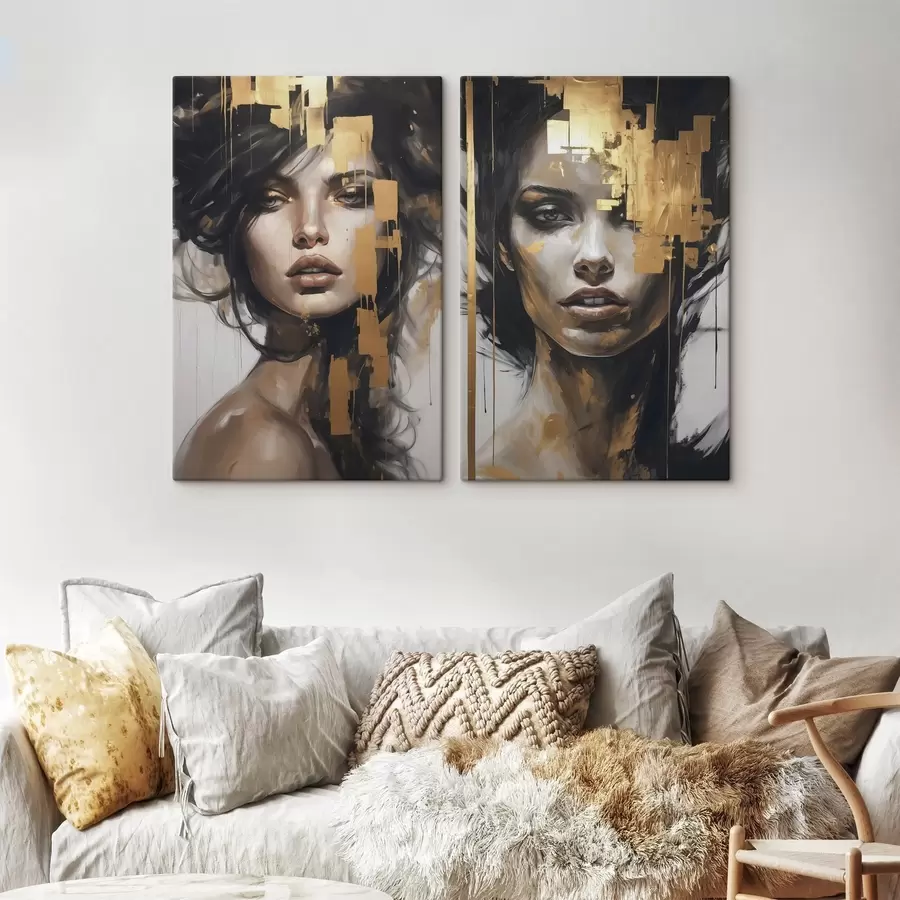  Schilderijen Abstract portret van een meisje m01082