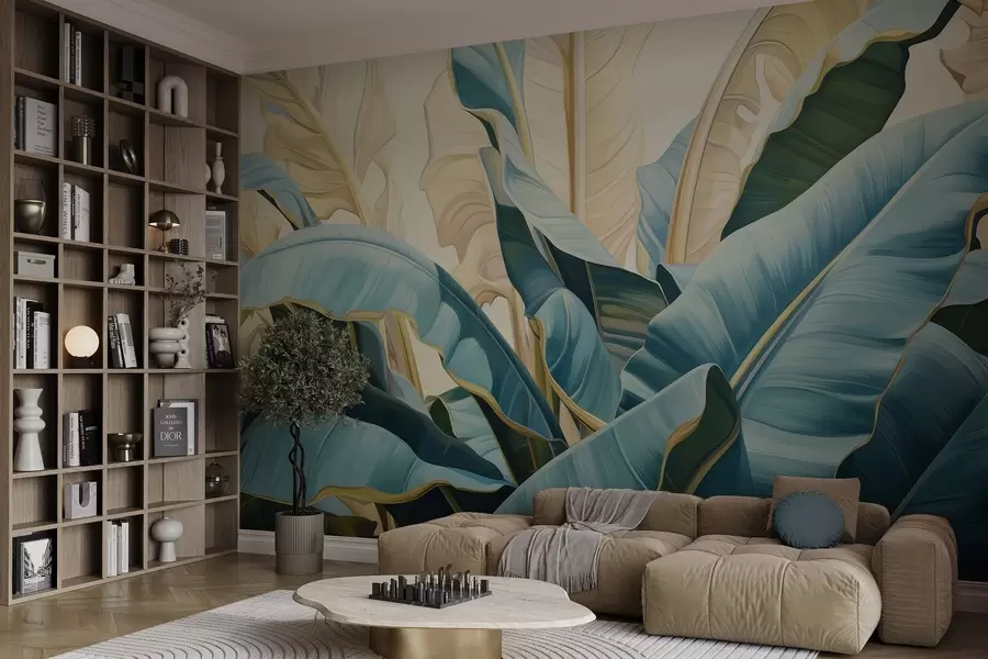 Fotobehang Grote bananenbladeren w05005