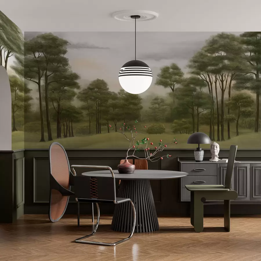 Fotobehang Rustig boslandschap in zachte tinten w02193