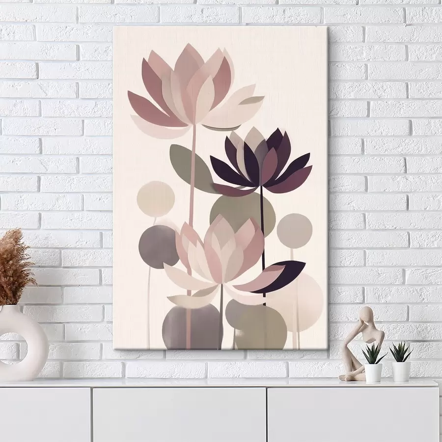  Schilderijen Abstracte lotusbloemen s46998