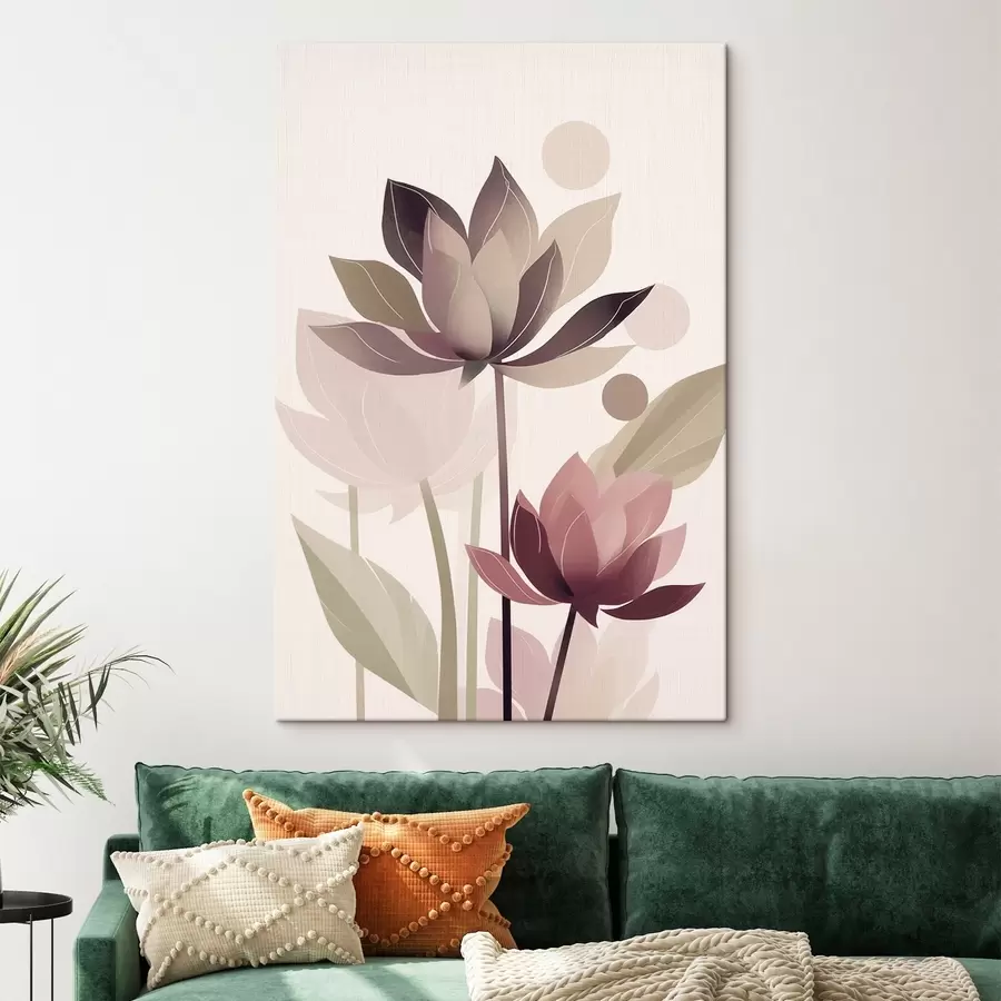  Schilderijen Abstracte lotusbloemen s46999