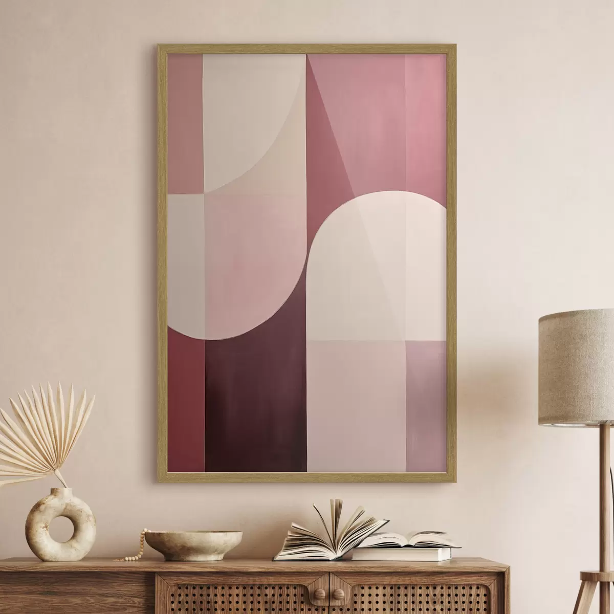 Poster Samenstelling van vloeiende vormen f46990