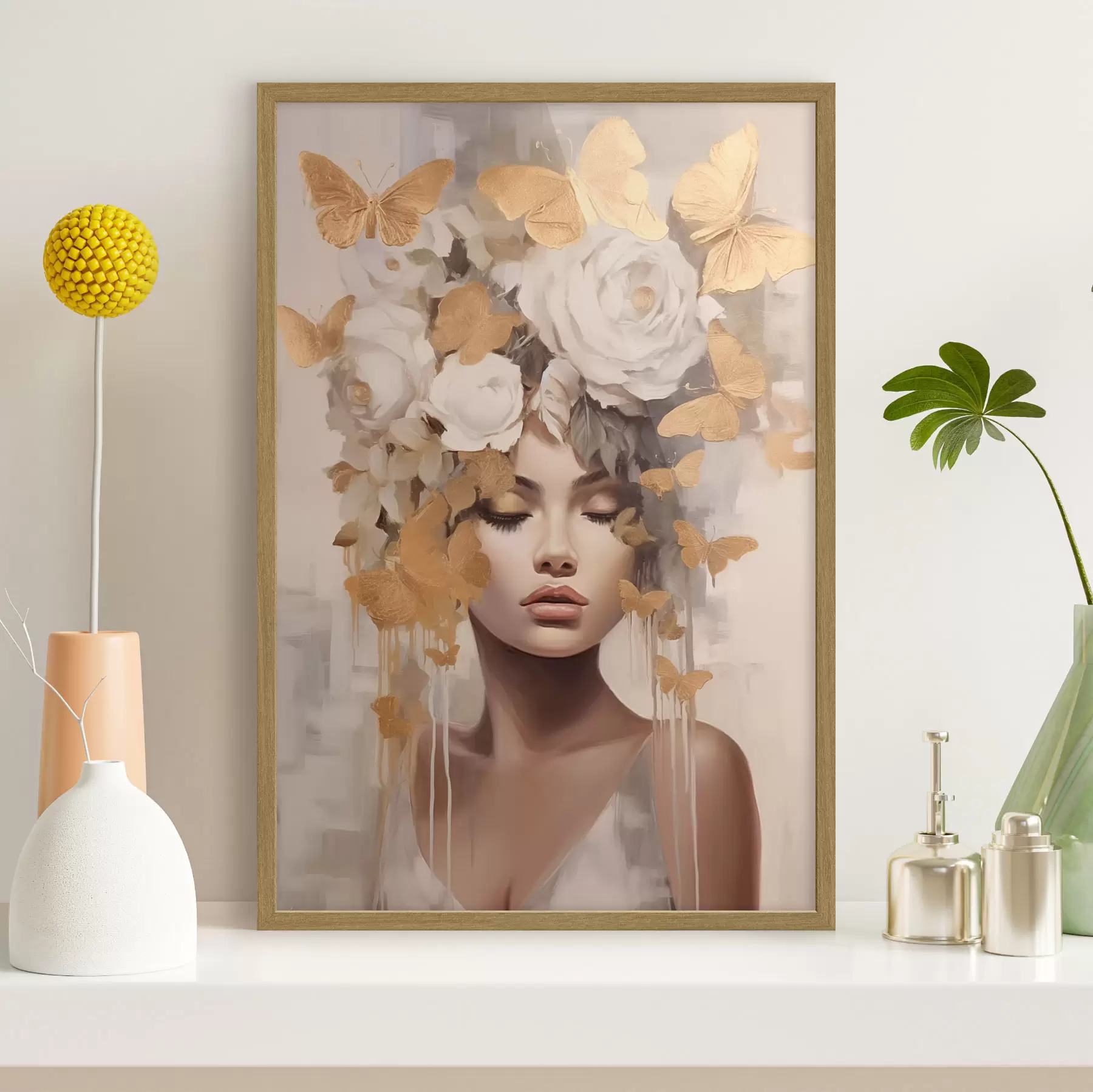 Fotobehang Kroon van vlinders f47005