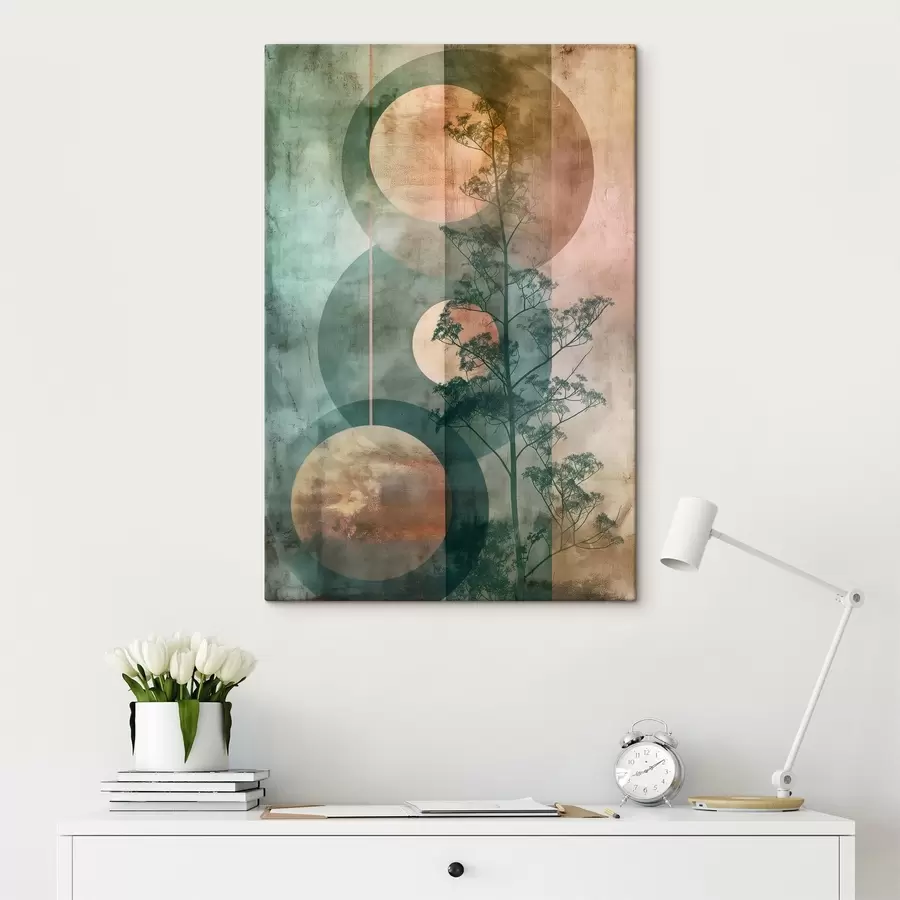  Schilderijen Abstractie en bladeren s47072