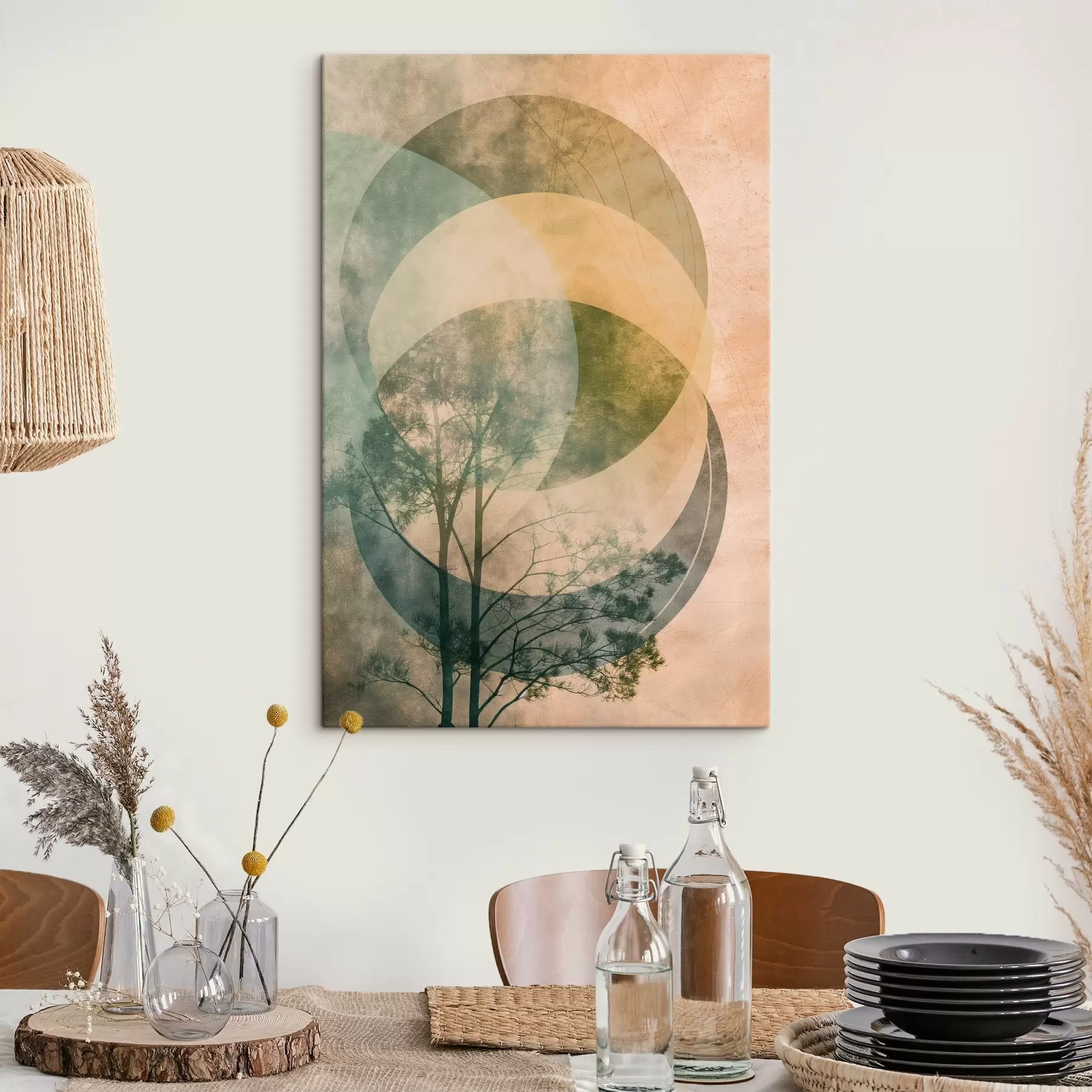  Schilderijen Cirkels en bladeren s47073