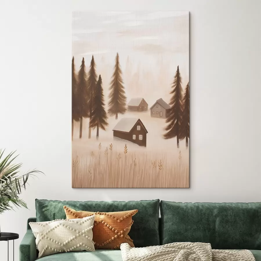  Schilderijen Huizen in het bos s47077