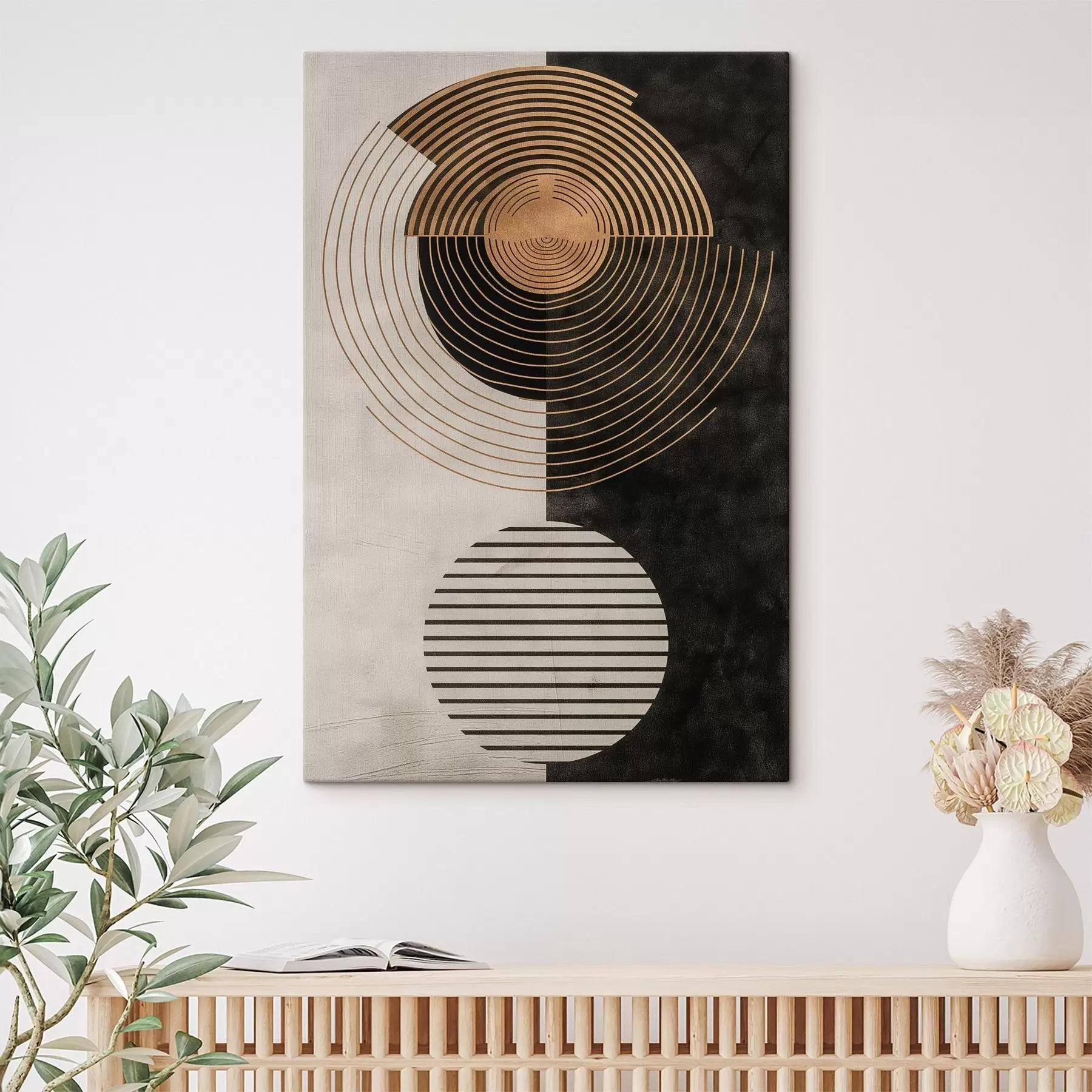  Schilderijen Cirkels en bladeren s47080