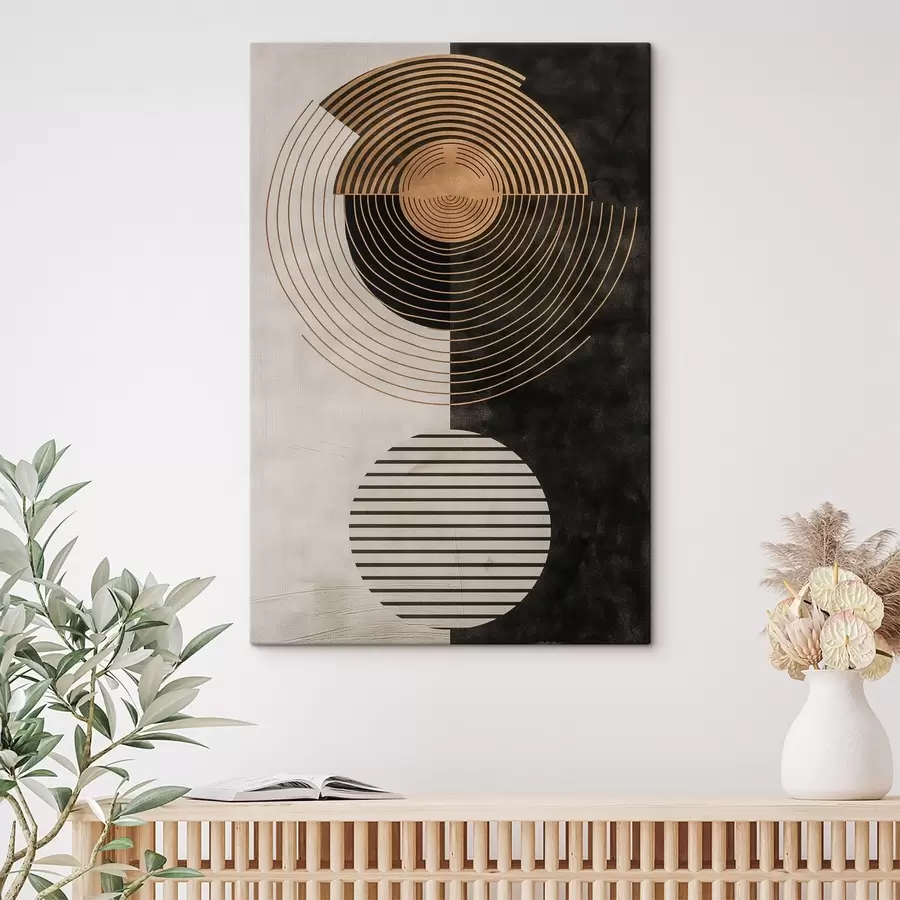  Schilderijen Cirkels en bladeren s47080