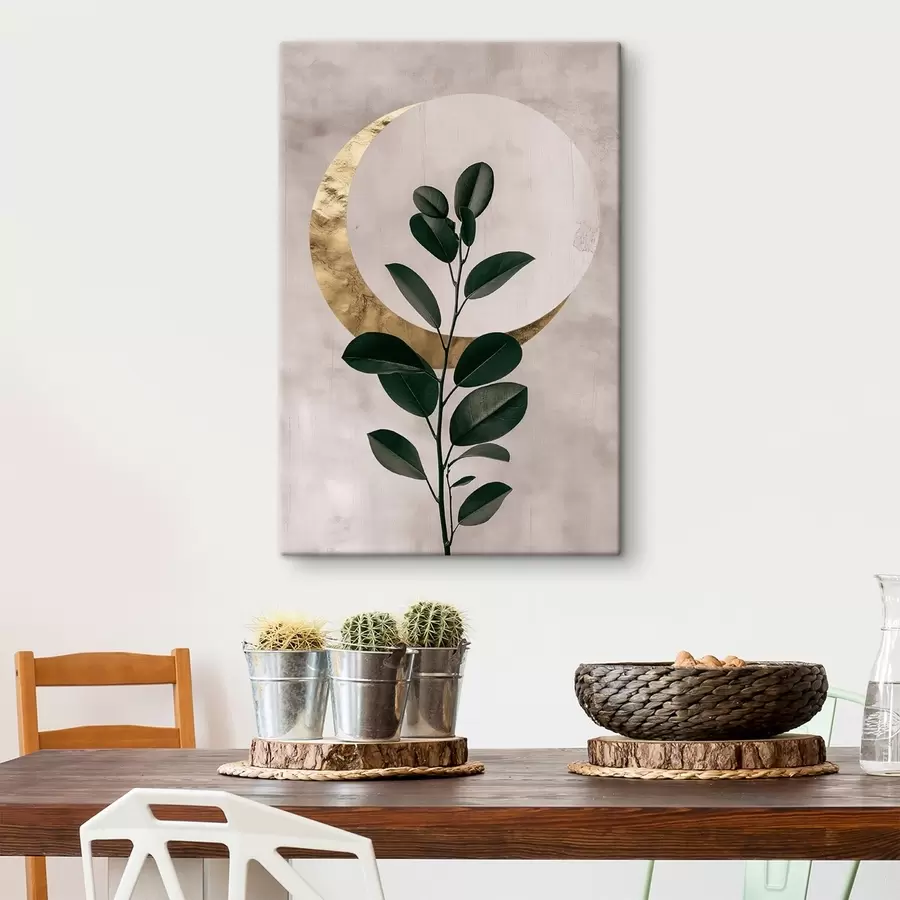  Schilderijen Bladeren en een halve maan s47085