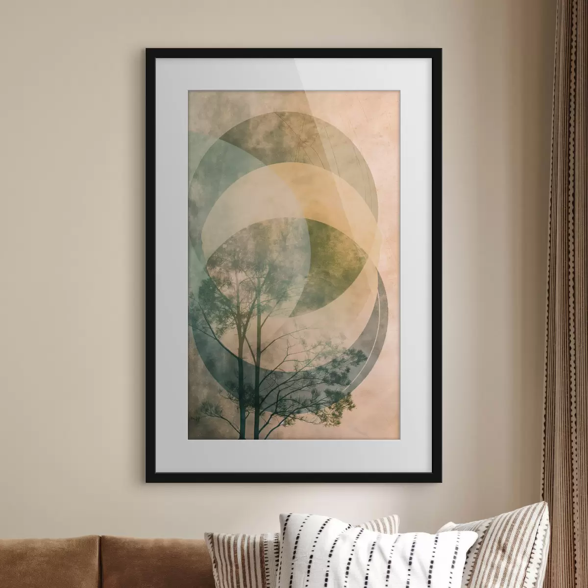 Poster Cirkels en bladeren f47073