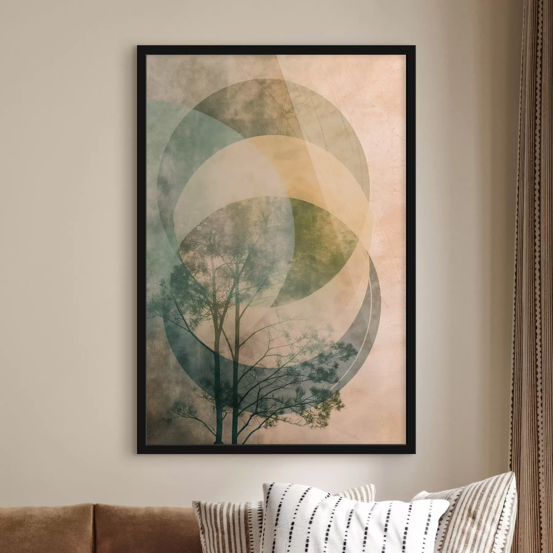 Fotobehang Cirkels en bladeren f47073