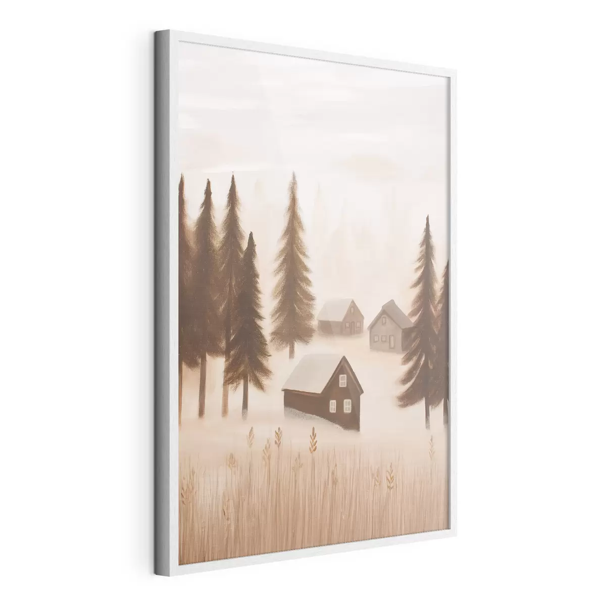 Poster Huizen in het bos f47077