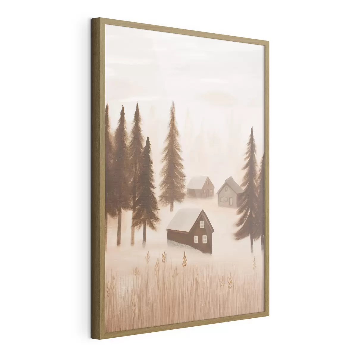 Poster Huizen in het bos f47077