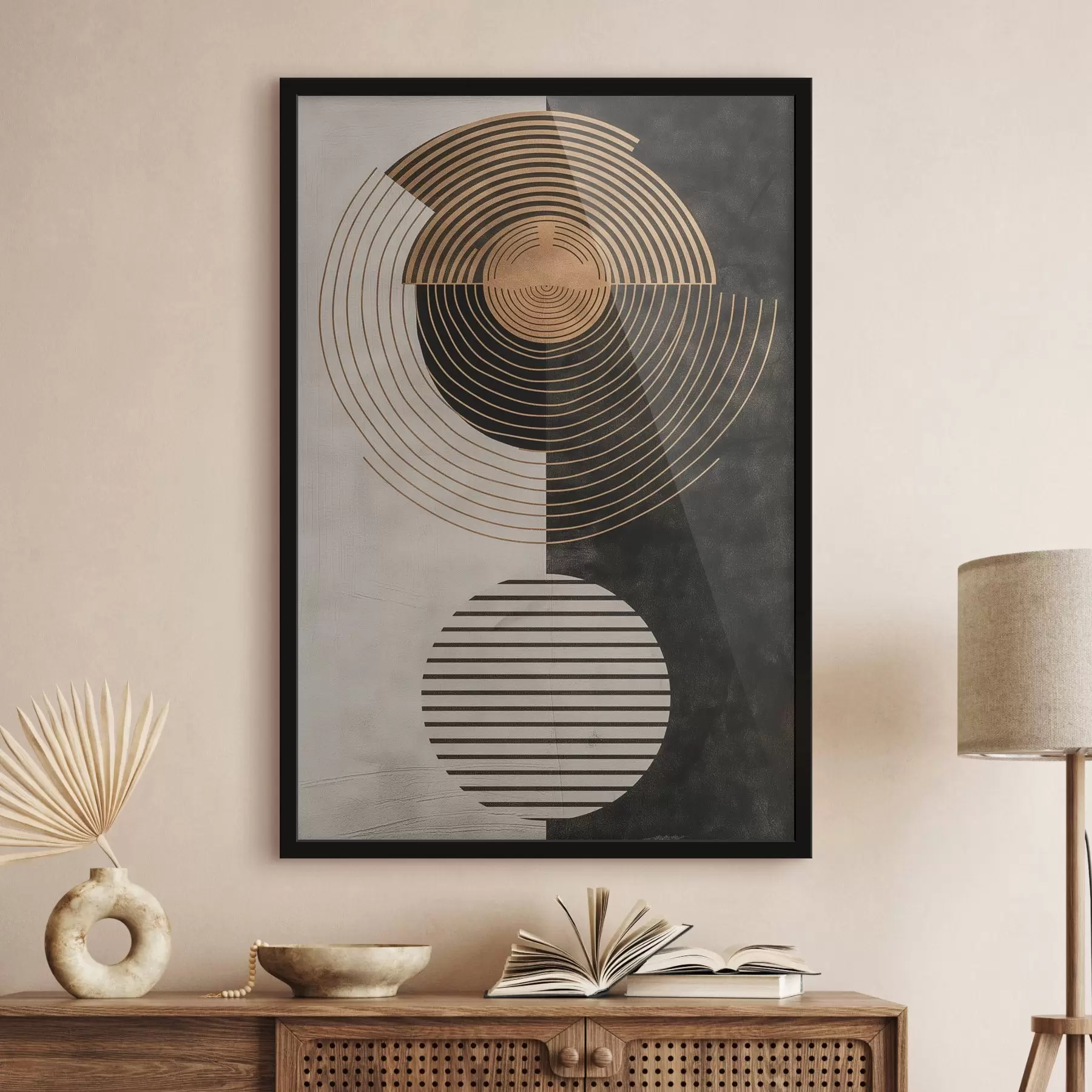 Fotobehang Cirkels en bladeren f47080