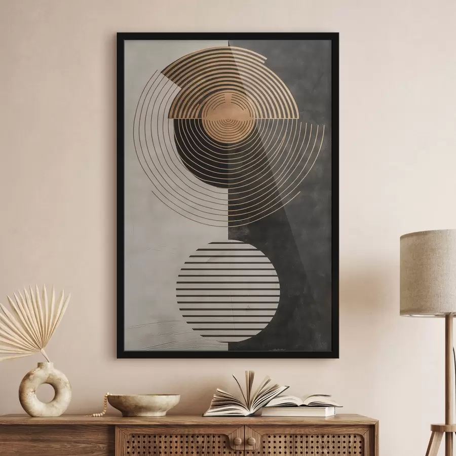 Fotobehang Cirkels en bladeren f47080