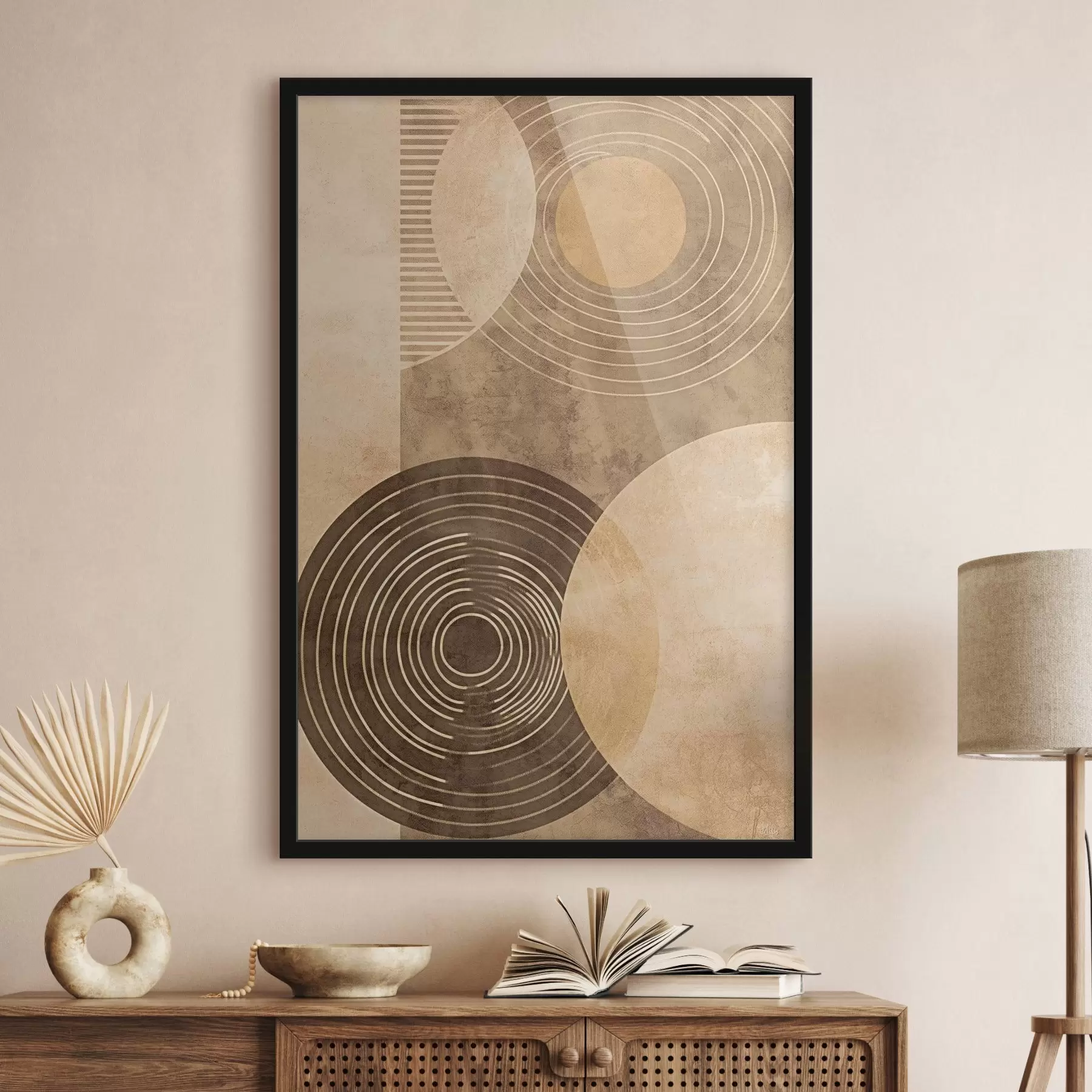 Fotobehang Cirkels in neutrale kleuren f47082