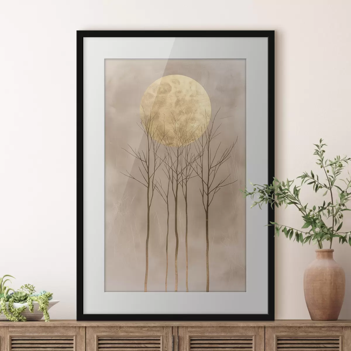 Poster Bomen en een cirkel f47083
