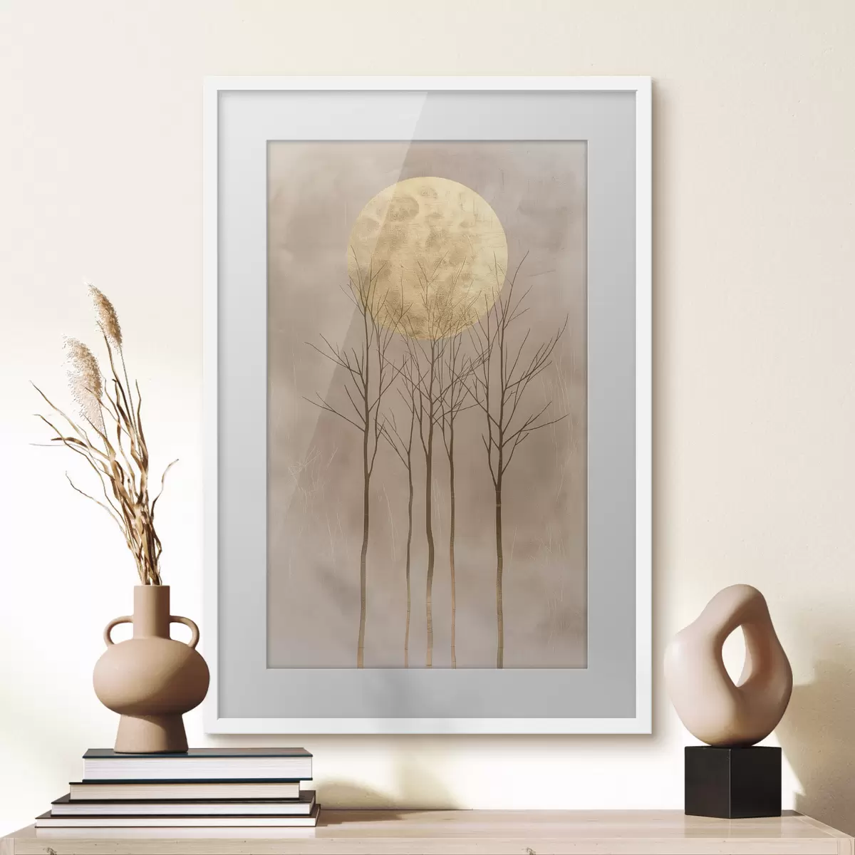 Poster Bomen en een cirkel f47083