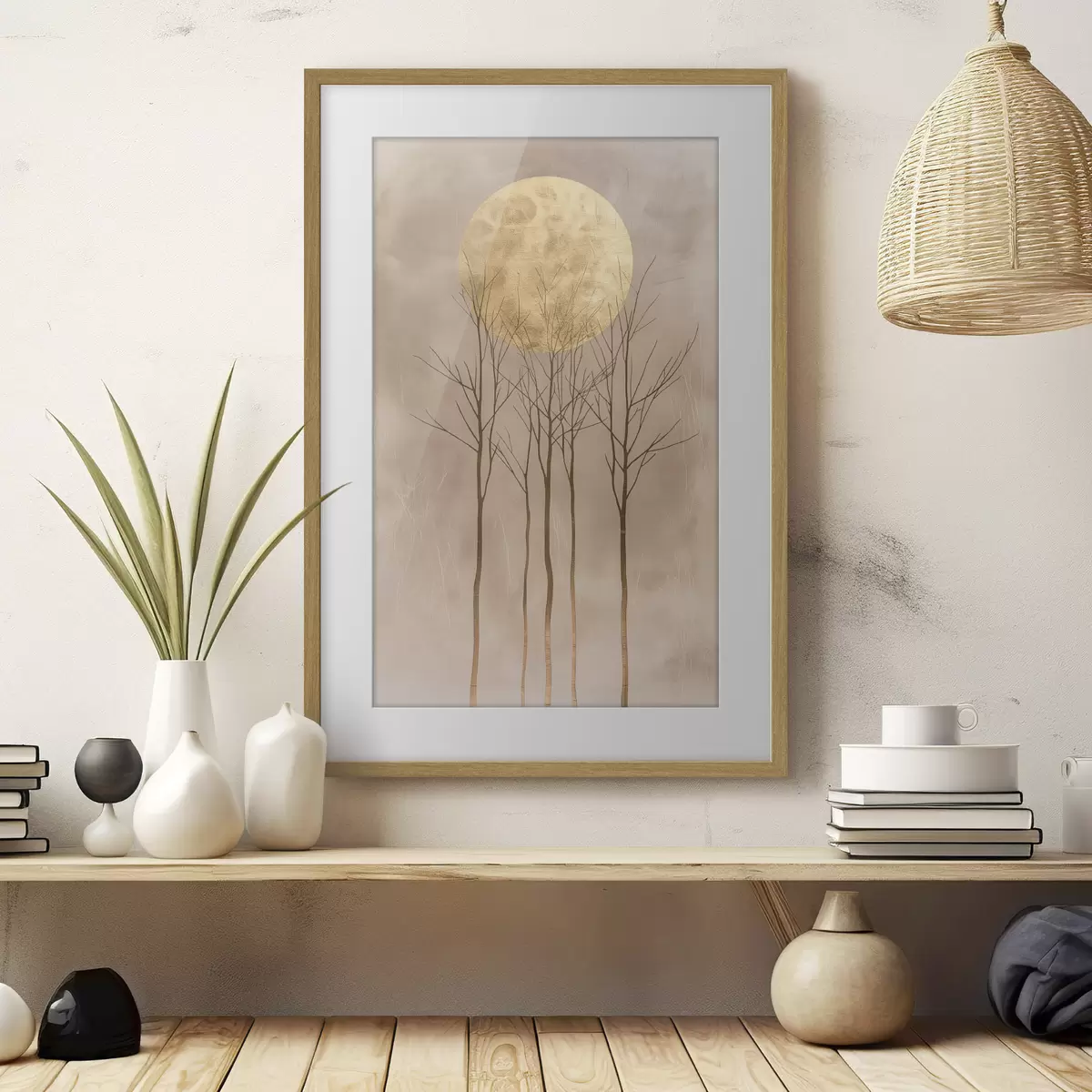 Poster Bomen en een cirkel f47083