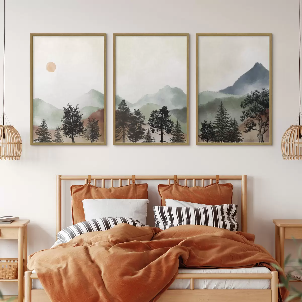 Poster Rustig landschap in zachte kleuren d00243