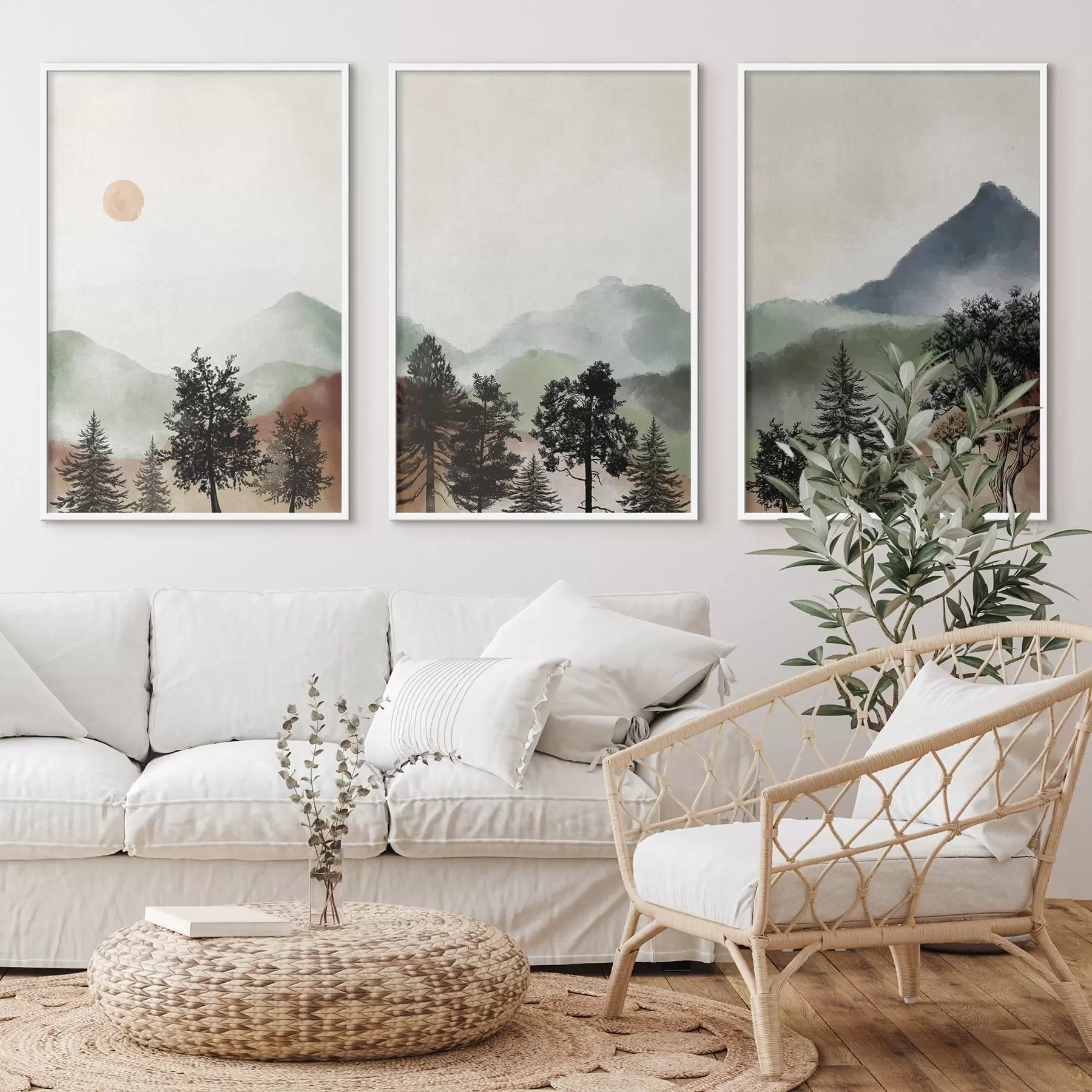 Fotobehang Rustig landschap in zachte kleuren d00243
