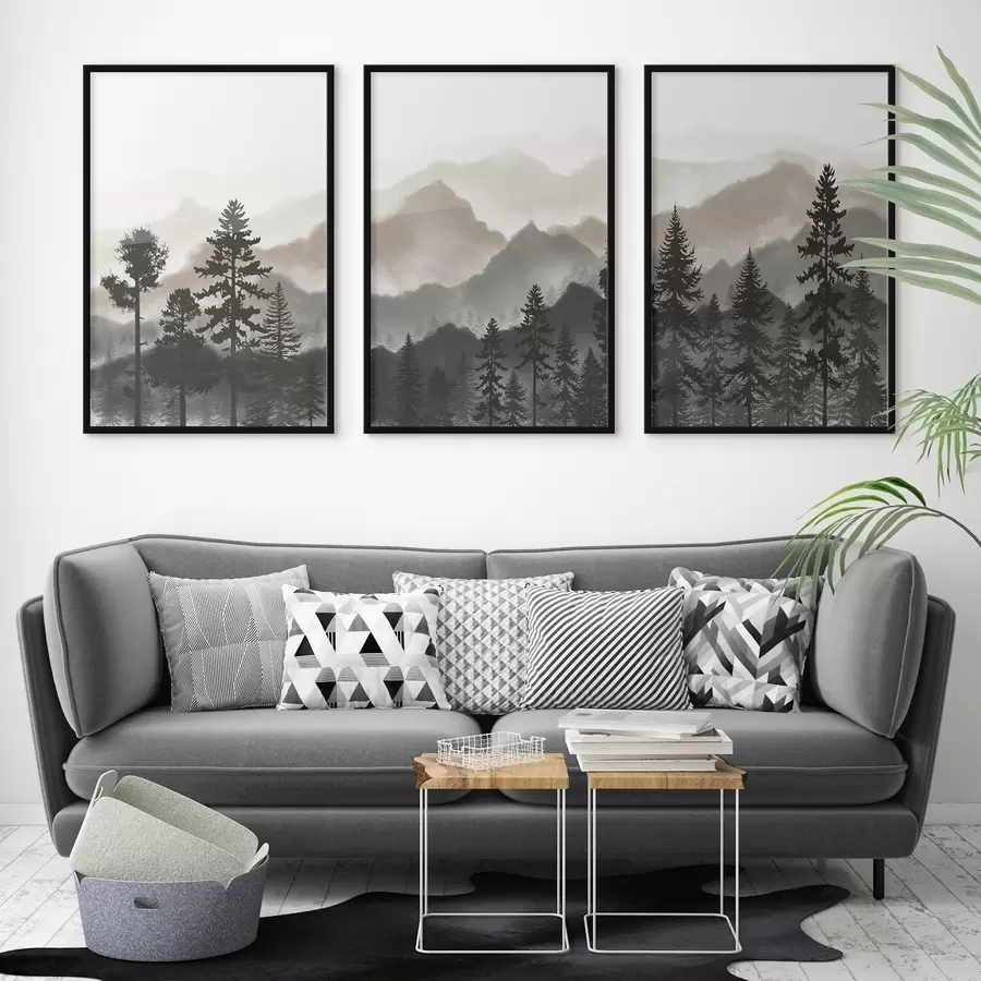 Fotobehang Rustig berglandschap met bomen d00244v1