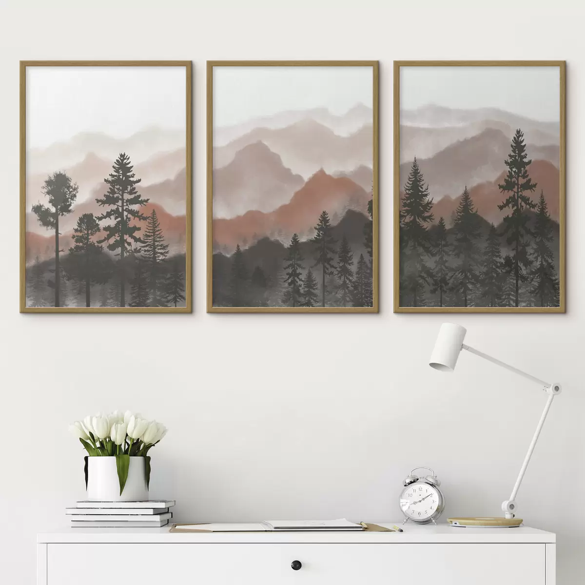 Poster Berglandschap met serene tinten d00244v2