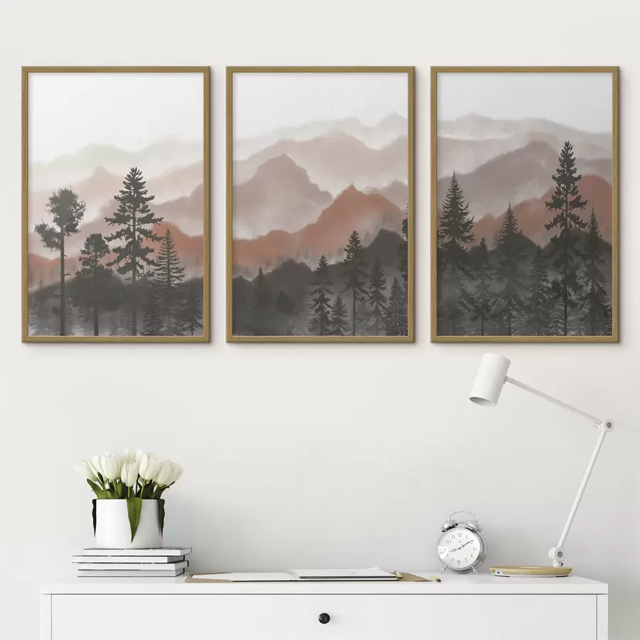 Fotobehang Berglandschap met serene tinten d00244v2