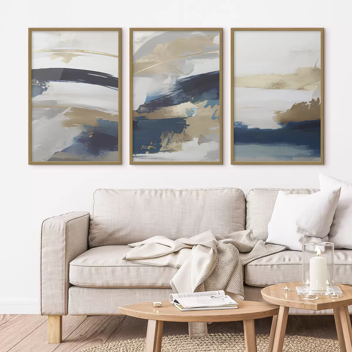 Poster Abstracte golven van kalme sereniteit d00269
