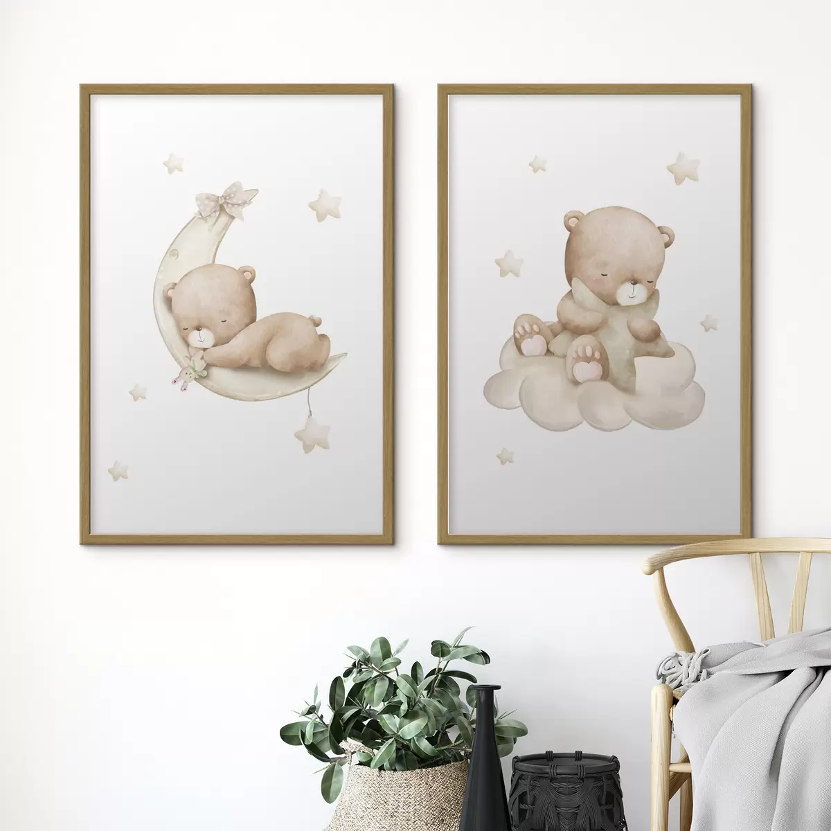 Poster Teddyberen genieten van hun dromerige momenten d00296