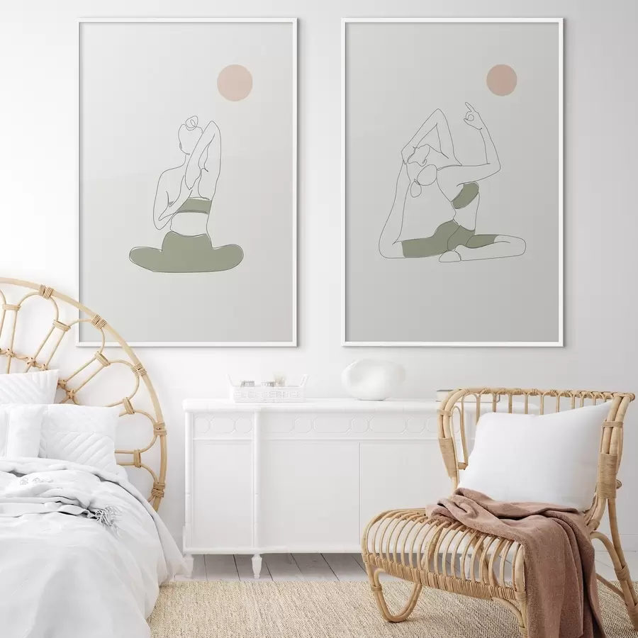 Fotobehang Bewuste bewegingen in rustige houdingen d00300