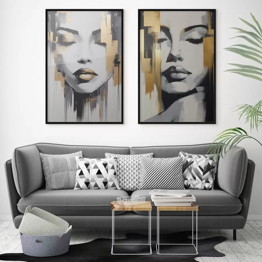 Fotobehang Abstracte vrouwelijke gezichten d00376