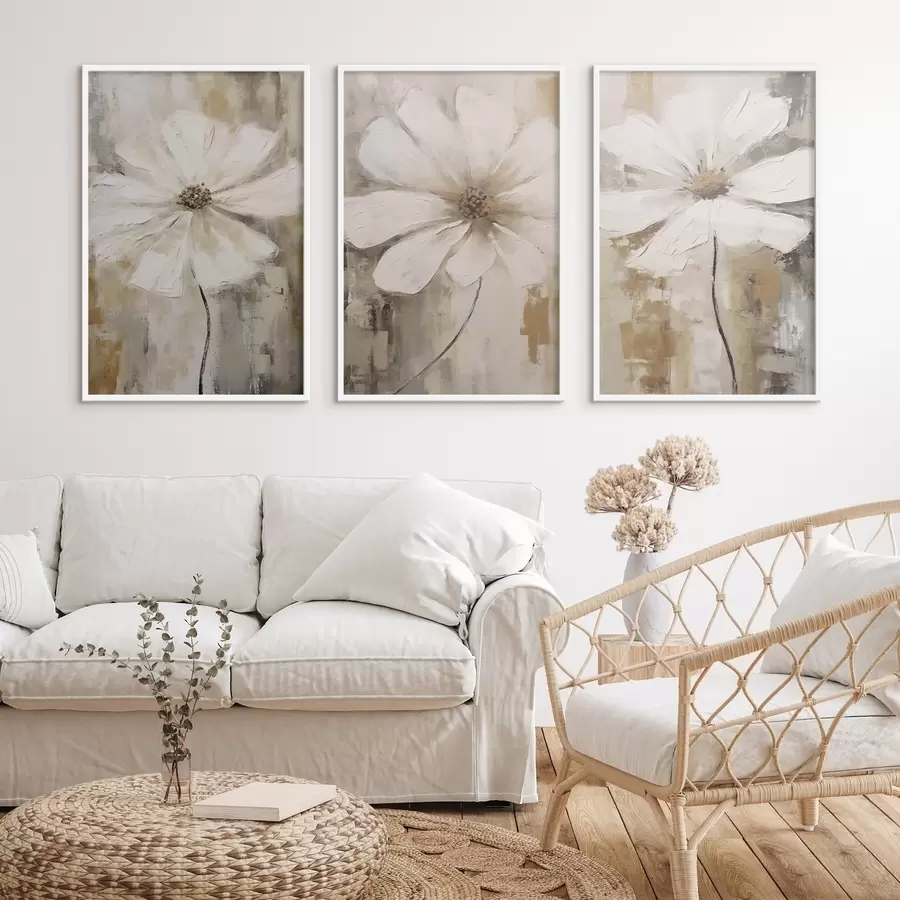 Fotobehang Witte bloemen trend d00409