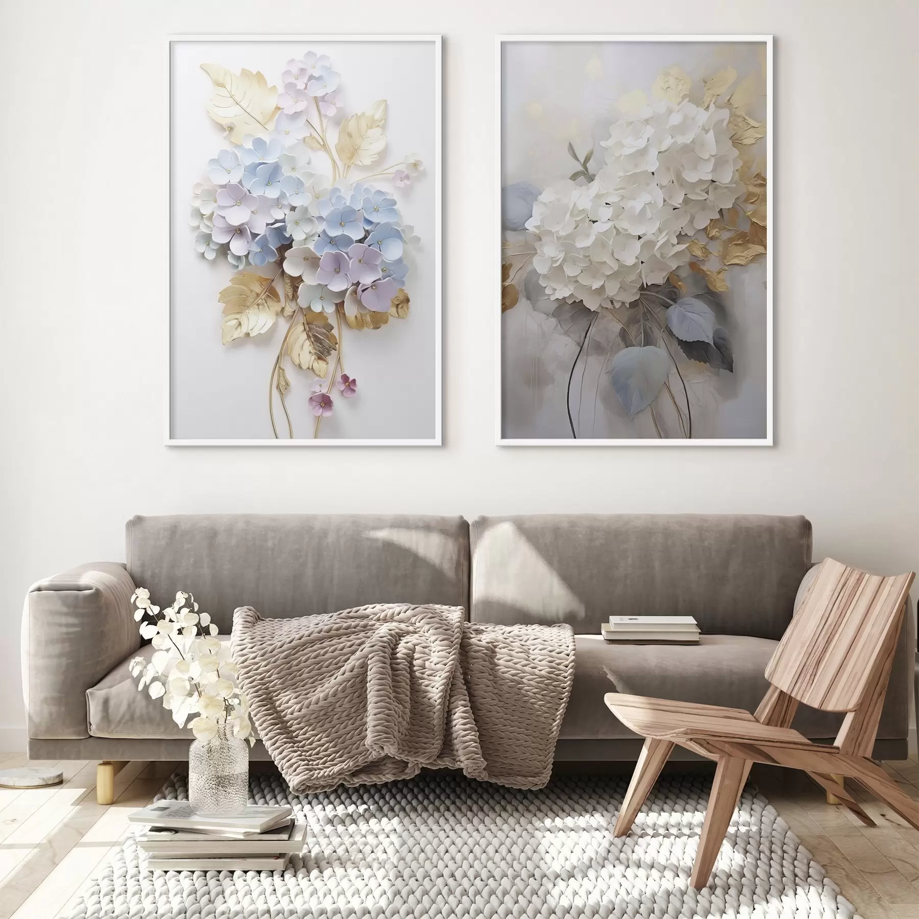 Fotobehang Weelderige hortensia takken d00425