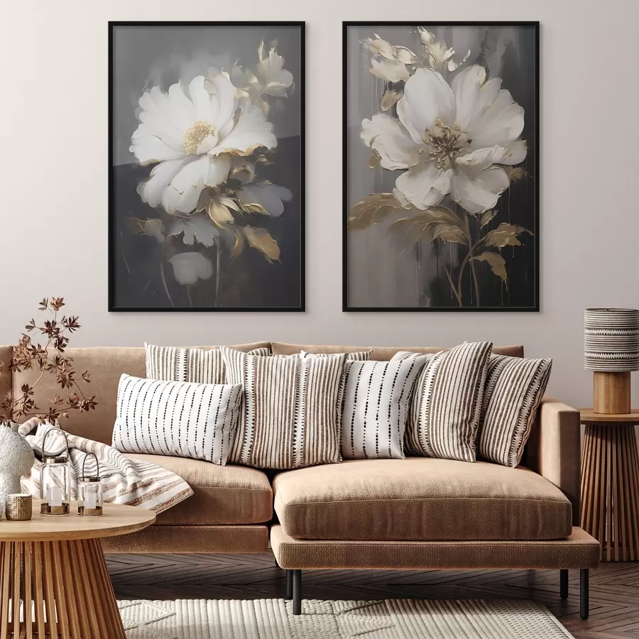 Fotobehang Prachtige bloemen op een donkere achtergrond d00428