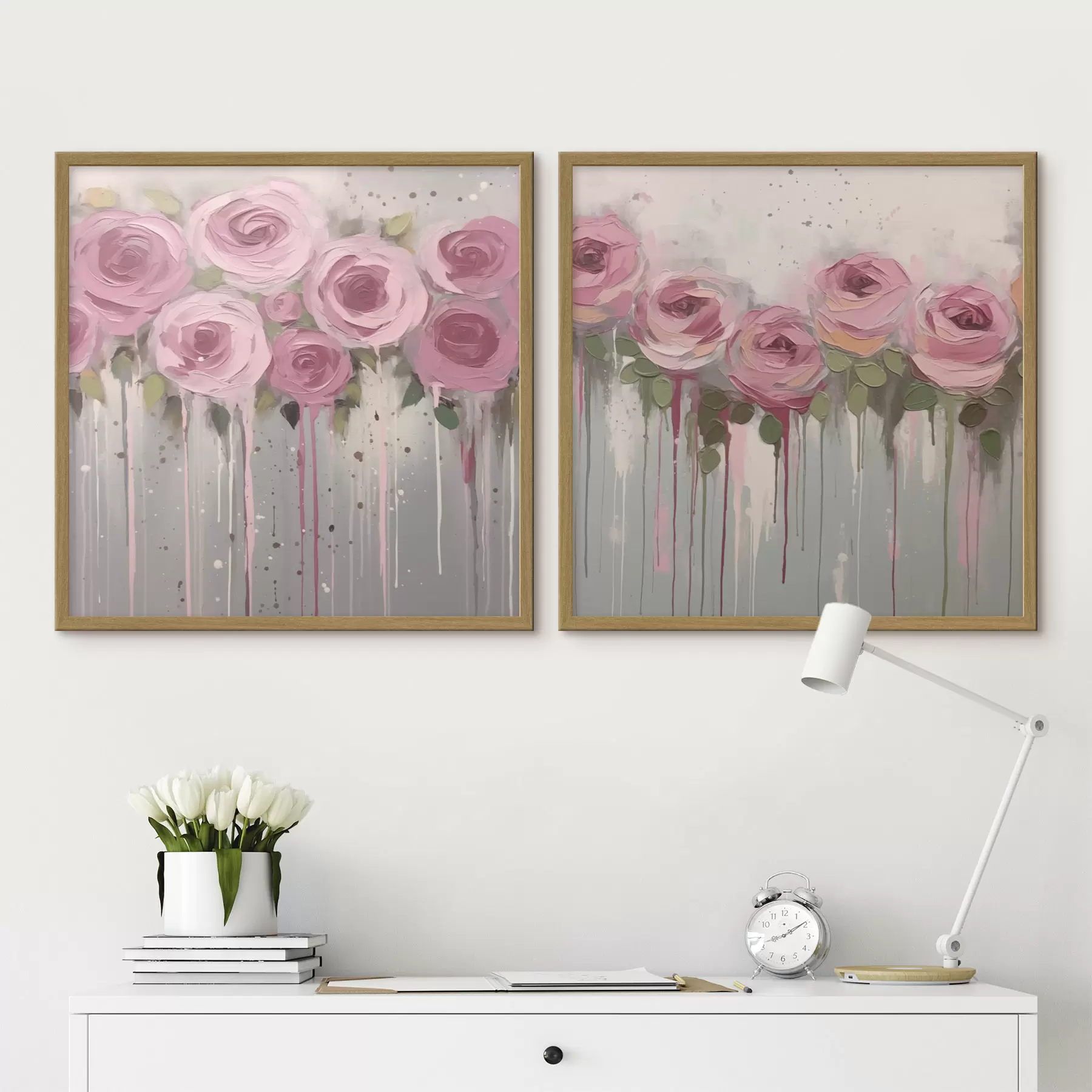 Fotobehang Roze stijlvolle bloemen d00442