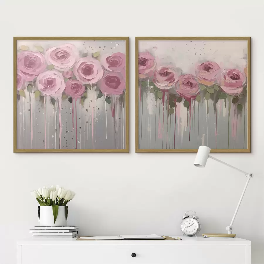 Fotobehang Roze stijlvolle bloemen d00442