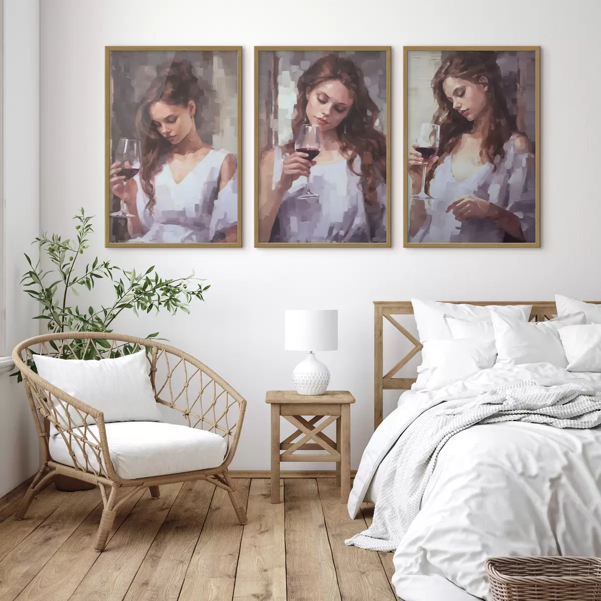 Poster Meisjes en wijn d00443