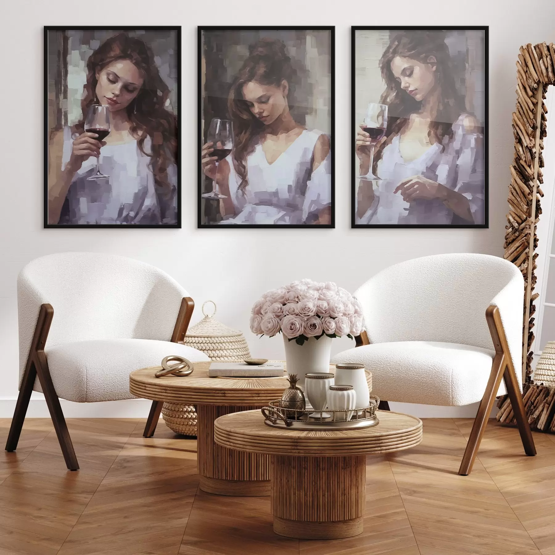 Fotobehang Meisjes en wijn d00443