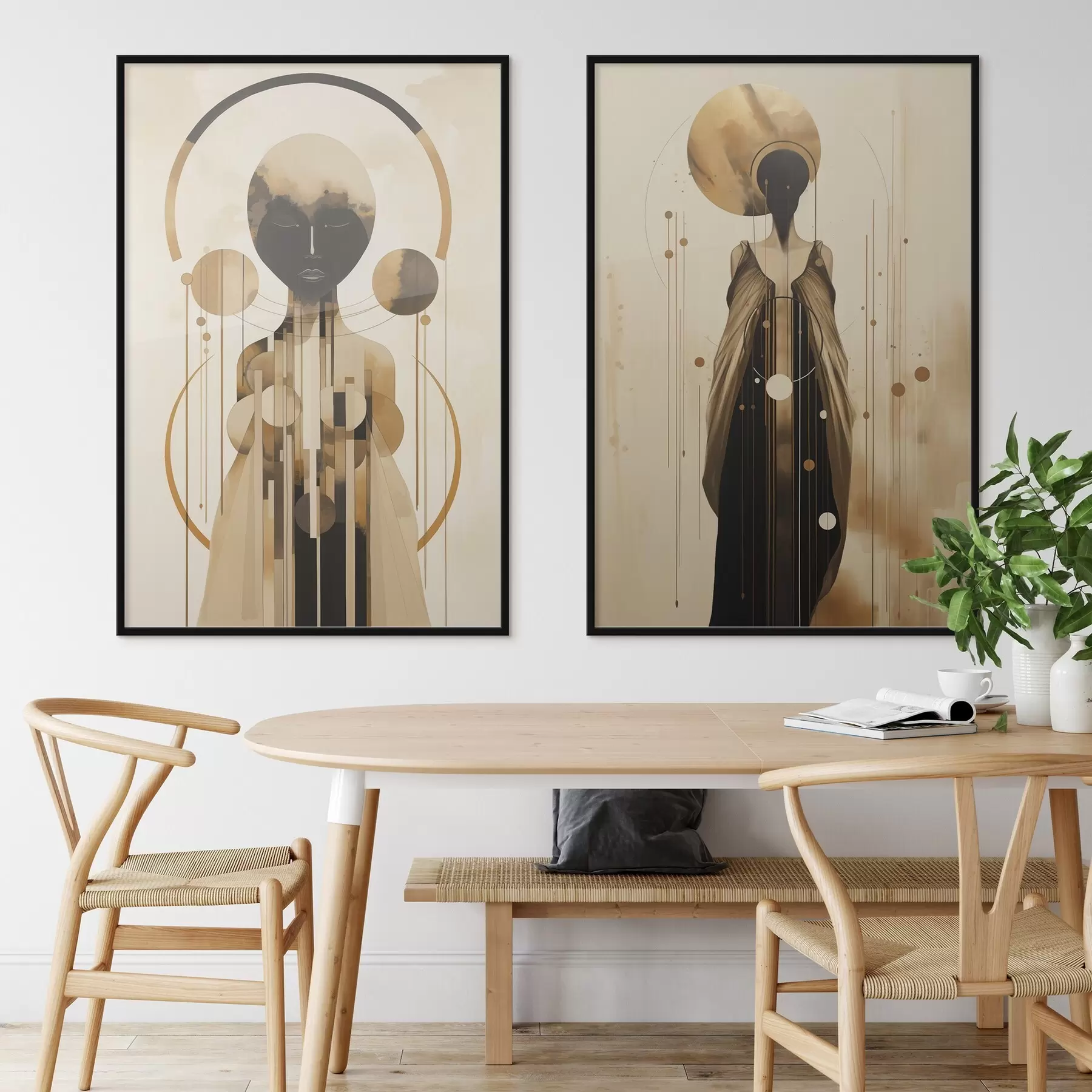 Fotobehang Figuren in moderne abstracte stijl met cirkels d00464