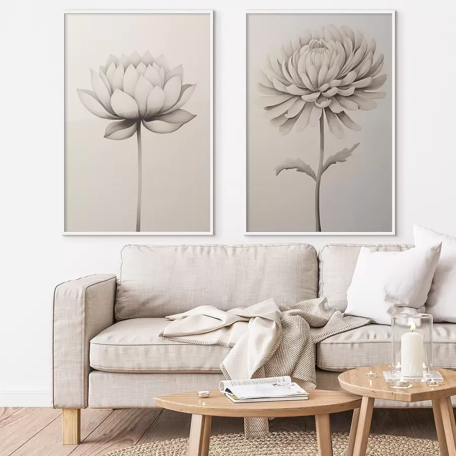 Fotobehang Lotus en chrysant d00475