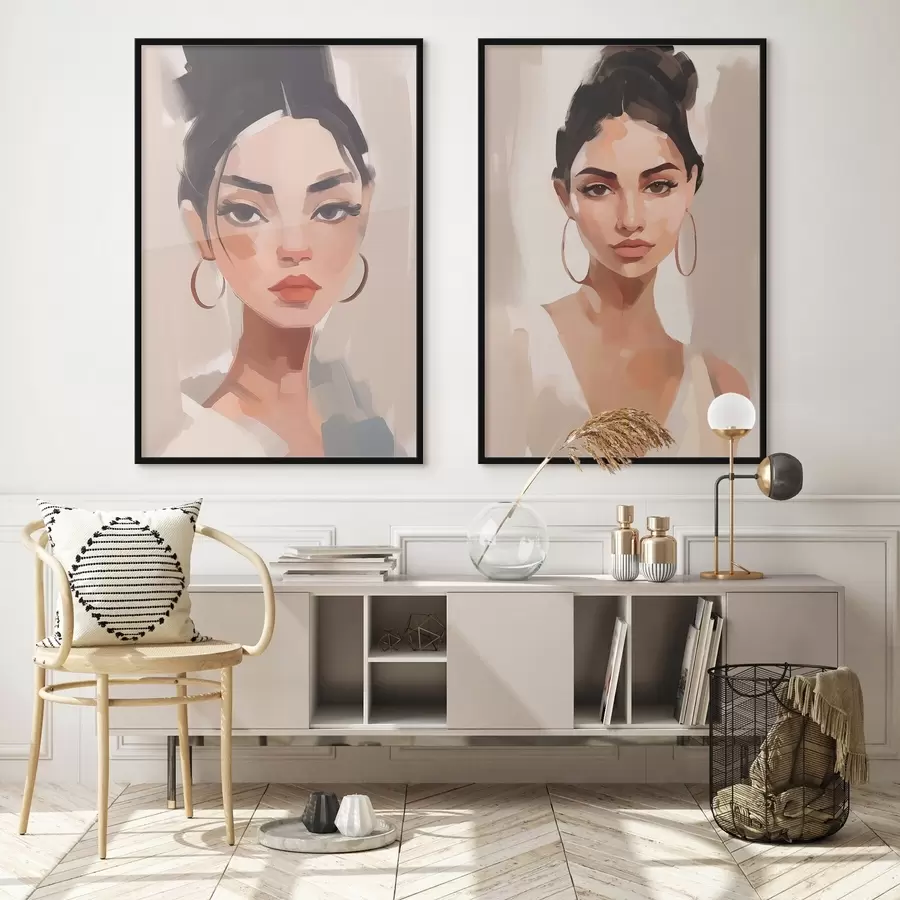 Fotobehang Portret van een meisje imitatie van schilderij d00484