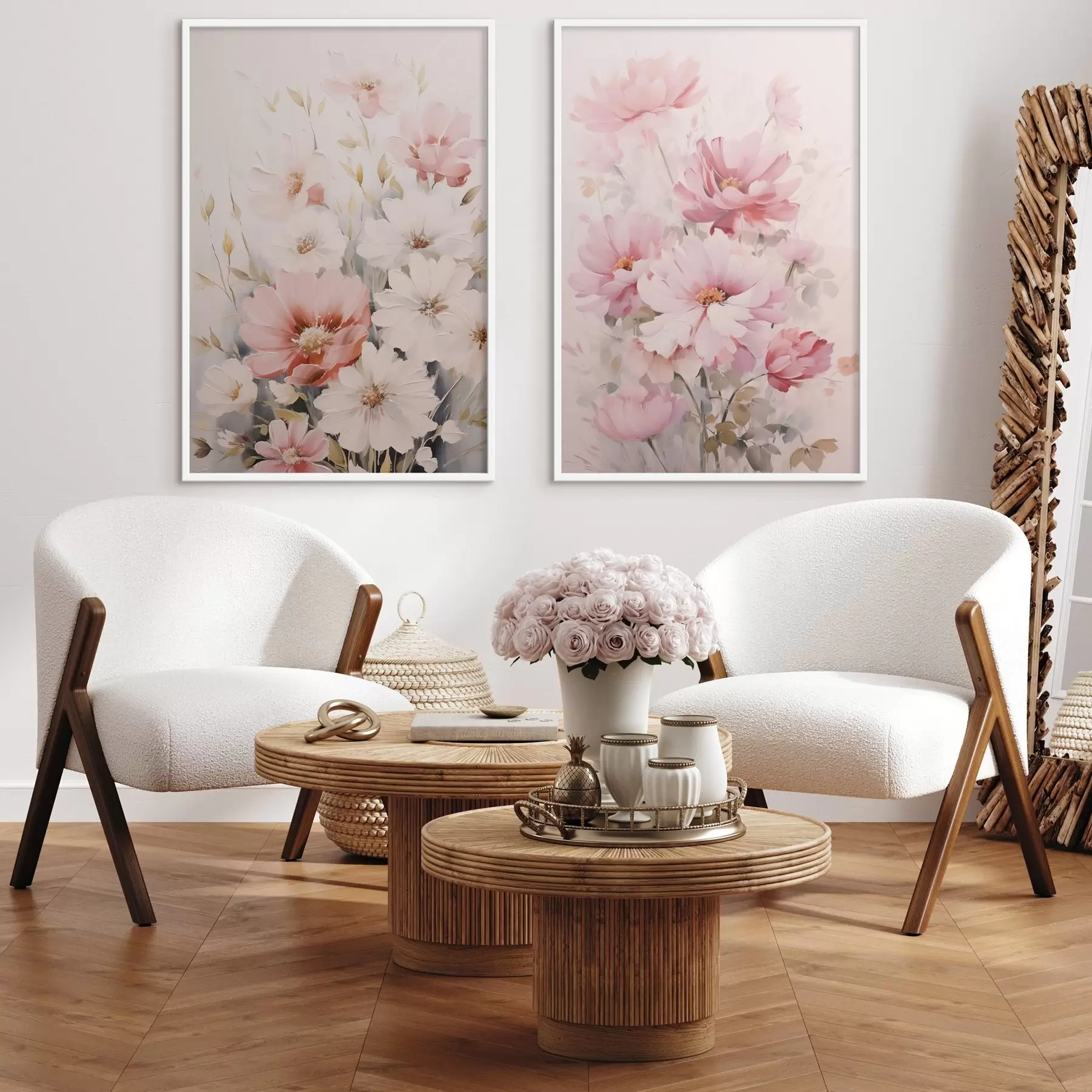 Fotobehang Gevoelige bloemen imitatieschilderij d00504