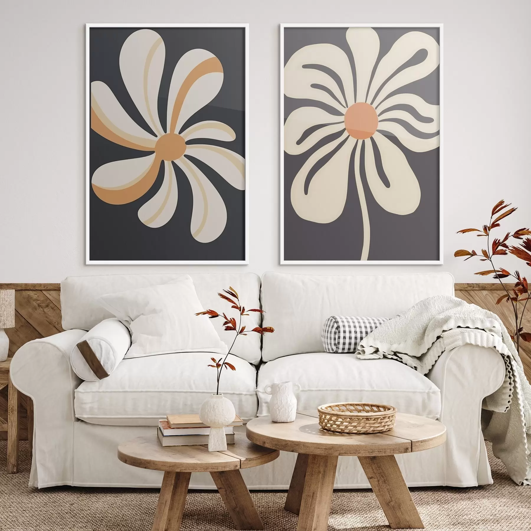 Fotobehang Grafische bloemen d00512