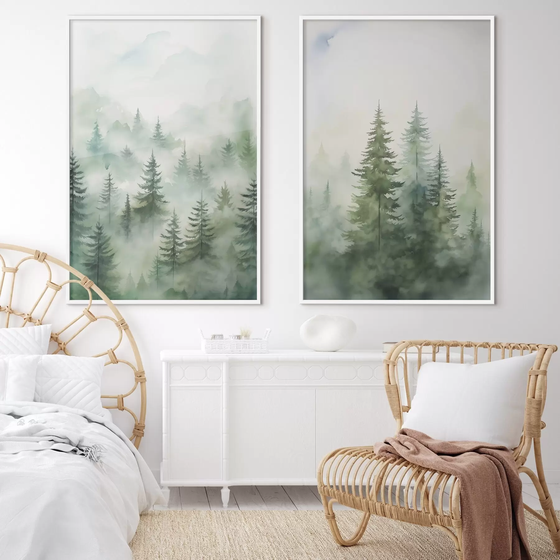 Fotobehang Bos in de mist d00534