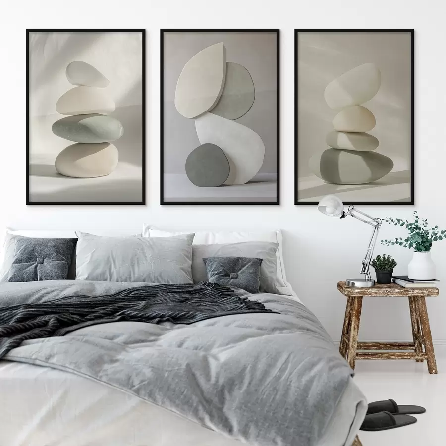 Fotobehang Pealistische esthetische stenen, woningdecoratie, natuurlijke verlichting d00418